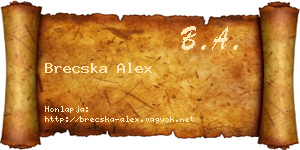 Brecska Alex névjegykártya
